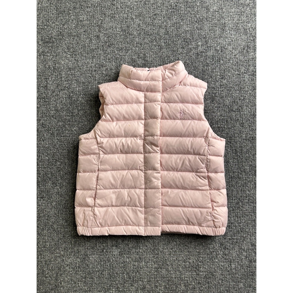 Girls Polo Ralph Lauren Pink Puffer Vest, Size 2T